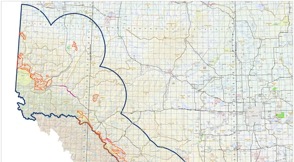 high-risk area and sheep areas map High-risk area and sheep areas map